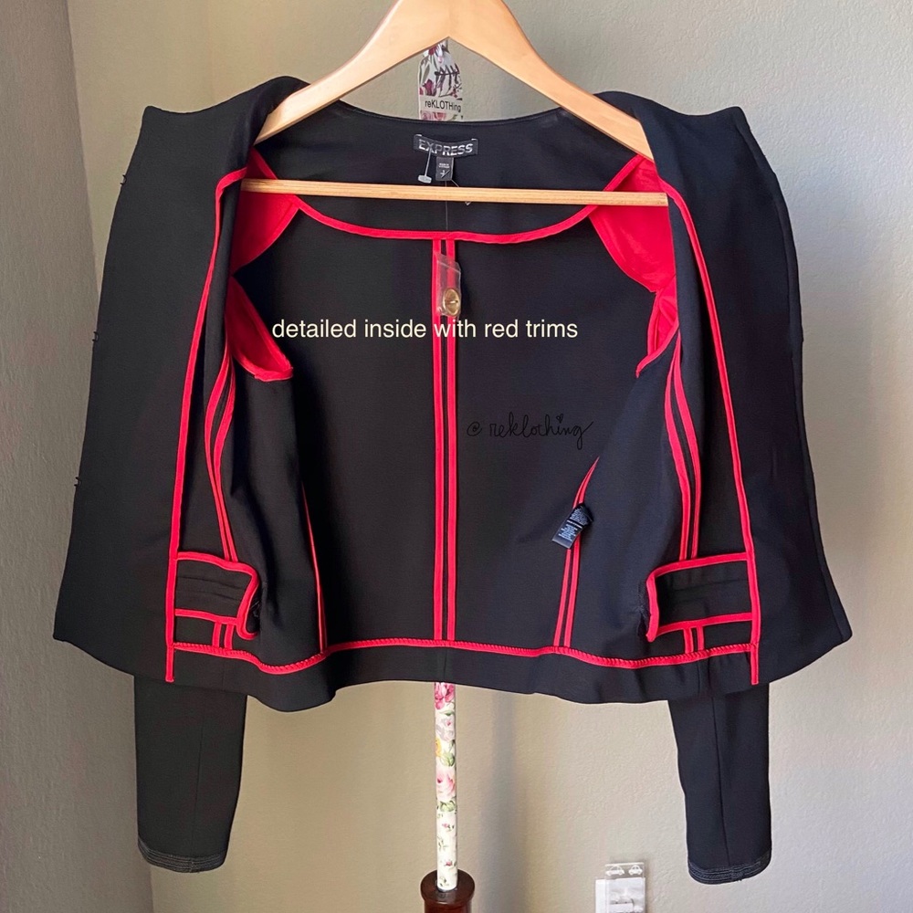 Military Inspired Red-trimmed EXPRESS JACKET -NWOT - Picture 14 of 15